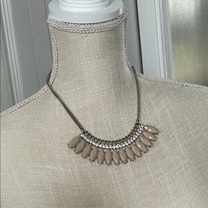 Elegant Silver and Tan Necklace
